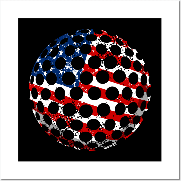 Golf American Flag 4Th Of July Wall Art by schaefersialice